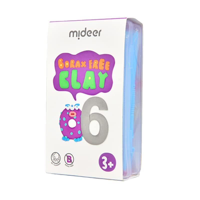 Mideer Borax Free Clay Set - 6 Colors Ultra Light Modeling Clay - Non Toxic - Best Gift for Boys Girls - Perfect for Birthday Christmas