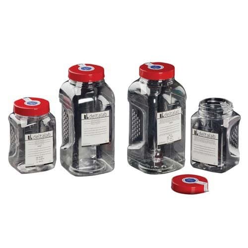 Deltalab 282340 Sterile Jar For Water Sampling with Thiosulfate, 500 mL (Pack of 44)
