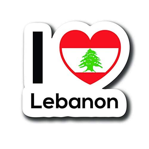 Love Lebanon Flag Decal Sticker Home Pride Travel Car Truck Van Bumper Window Laptop Cup Wall - One 5 Inch Decal - MKS0101