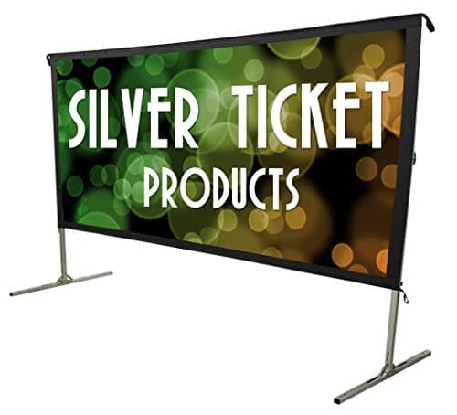 Silver Ticket Products STO Series Indoor/Outdoor 16:9 4K / 8K Ultra HD, HDR & HDTV Ready Movie Projector Screen Front Projection White Material with Black Back, 143" Viewing Diagonal STO-169143