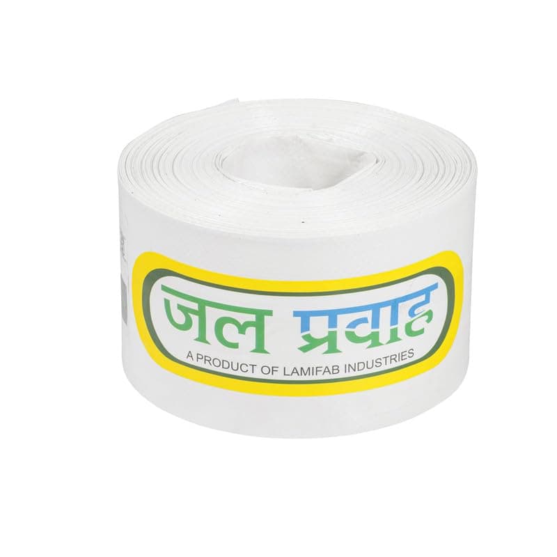 Jal Pravah Agri flow HDPE Laminated Woven Lay Flat Tube 30 Meter 3 Inch (Laminated Polyethylene Woven Fabric Pipes), White