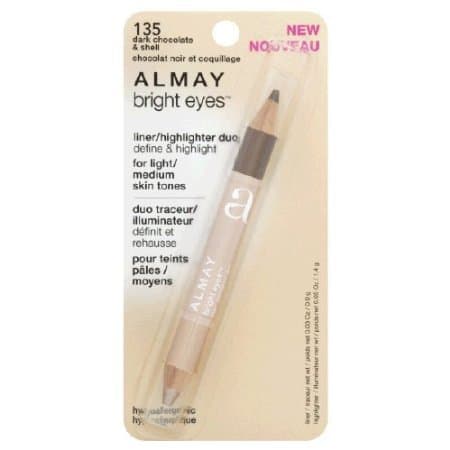 Quality Make Up Product By Almay Bright Eyes Liner/Highlighter Duo, Dark Chocolate & Shell 135 , By Almay, 1 Pack