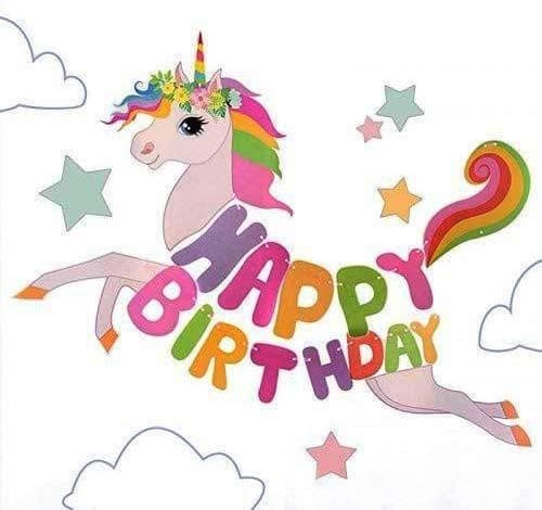Party Propz Happy Birthday Banner – 1 Pc Unicorn Theme Banner, Unicorn Decoration for birthday Girls, Happy Birthday Banner (cardstock)