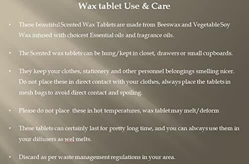 Sachet Tablet Handmade Wax Sachet Lavender Scents Home Fragrance for Air Freshner, Wardrobe Freshener, Closets, Drawers, Cupboards, Car, Shoes Racks, Kitchen (Lavender Pack of 3)