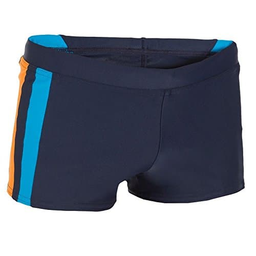 100 Yoke Boy's Boxer Swim Shorts - Blue Orange (8 Years)