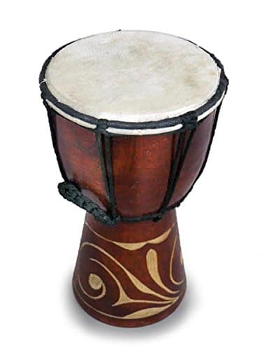 Carved Djembe Drum - Fair Trade West African Drum (Height: 20cm)