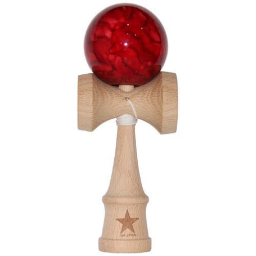 Jumbo Red Marble Super Kendama, XL 10" Kendama, Super Sticky, Japanese Wooden Toy, Free String, USA Seller