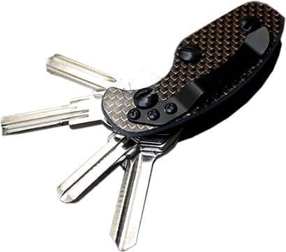 Not jingling [large number of mobile phone to the smart key] stylish key storage key master 2 compact carry lightweight aluminum key chain (Black)