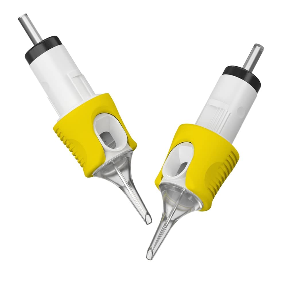 Hawink Tattoo Cartridge Needles #10 Bugpin 1 Round Liner X-Taper 16PCS with Membrane Professional Disposable Finger Ledge Cartridges EN05S-FG-16-1001RL