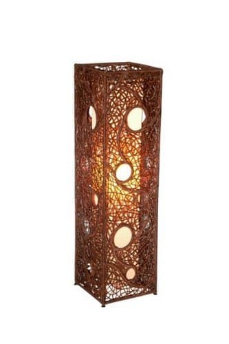 Abbott-1140C Abbott Moroccan Tribal Transitional Indoor Floor Lamp, Brown