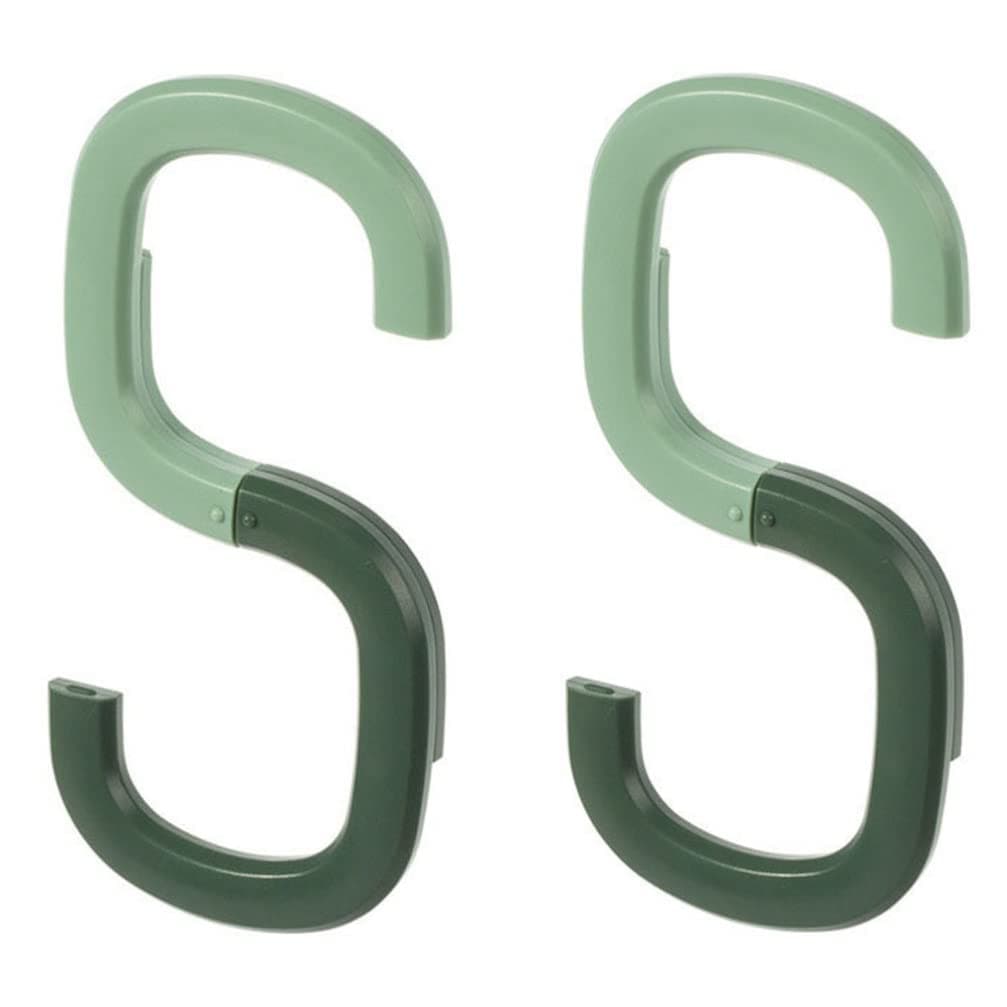 Veemoon 2Pcs S Shape Hook Hanger Multifunction Hanging Hooks Hanger for Closet Cabinet Handbag Belt Purse Towels Jeans Hats Kitchenware Bathroom Utensils Plants Towels Gardening Green