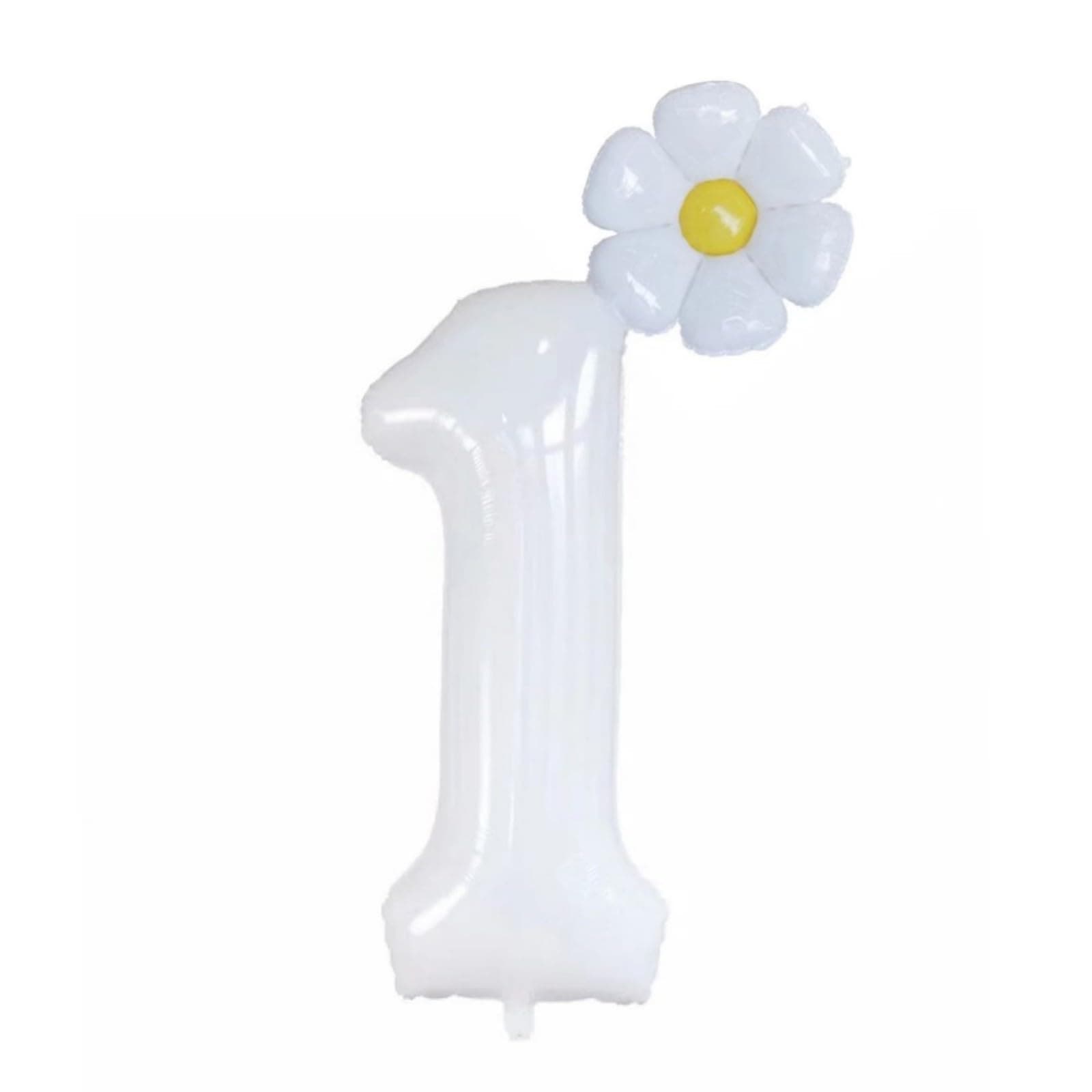 40 inch White Number 1 Balloons, Giant Large Helium Foil Mylar Number 1 Balloon, First Birthday Baby Shower White Party Decoration Balloon Supplies