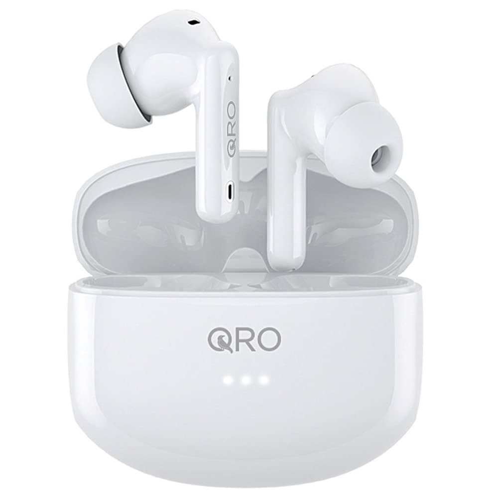 Qro A40 Pro Wireless Earbuds; Pro Hi-Fi Sound; Active Noise Cancellation (ANC): iPhone/Android; Bluetooth 5.3; 36H Playtime; 4 Built-in ENC Mics; Waterproof; Total Touch Controls