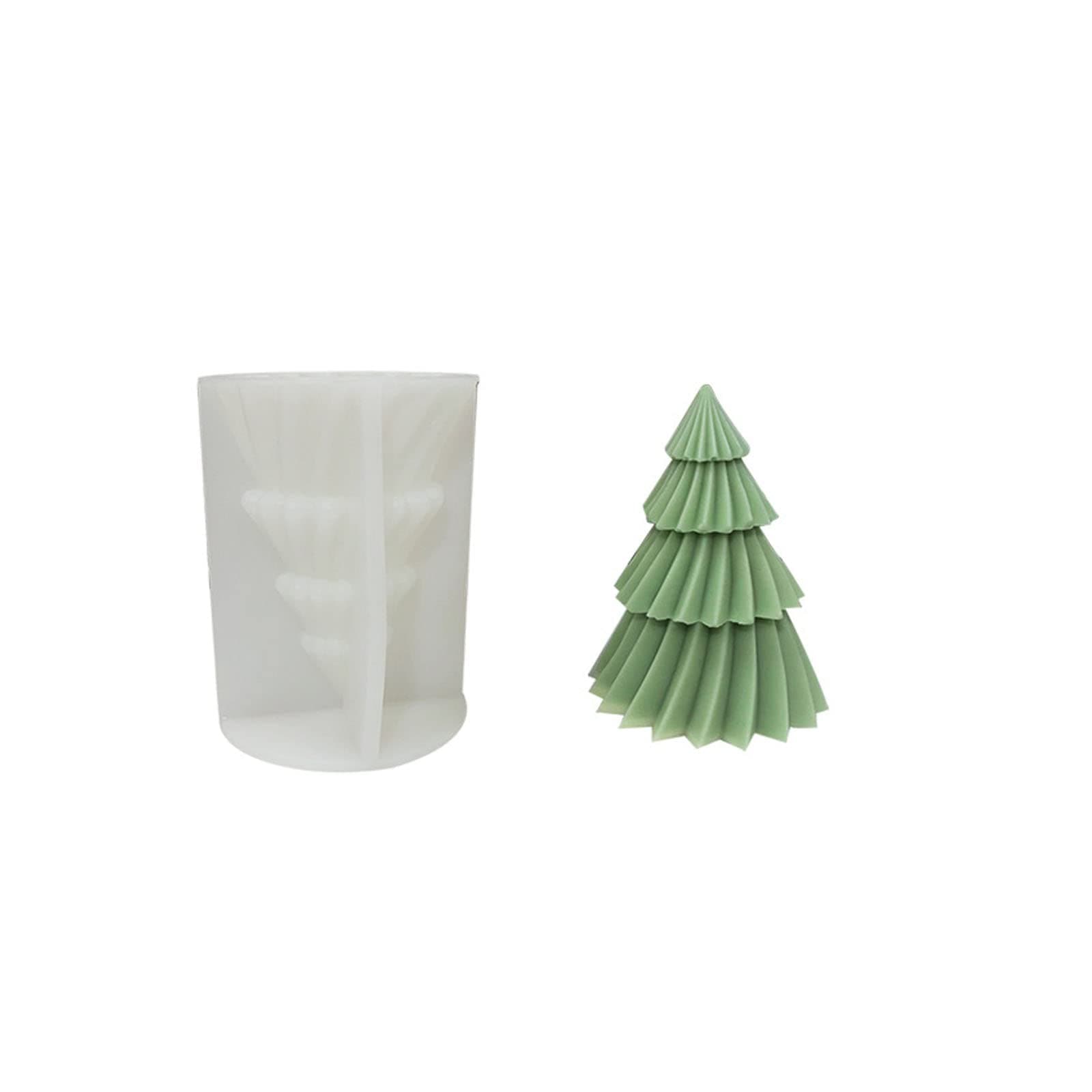 3D Christmas Tree Candle Moulds Silicone Handmade Candle Soap Mould Xmas Silicone Mold for Cake Decorating, Resin Art
