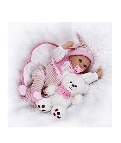 Dirance 22 Inches Lifelike Reborn Doll Sleeping Soft Silicone Full Body Realistic Look Real Boy Doll Vinyl Reallike Newborn Baby Doll Outfit, Kids Gift for Ages 3+,Under 100 Dollars (Multicolor)