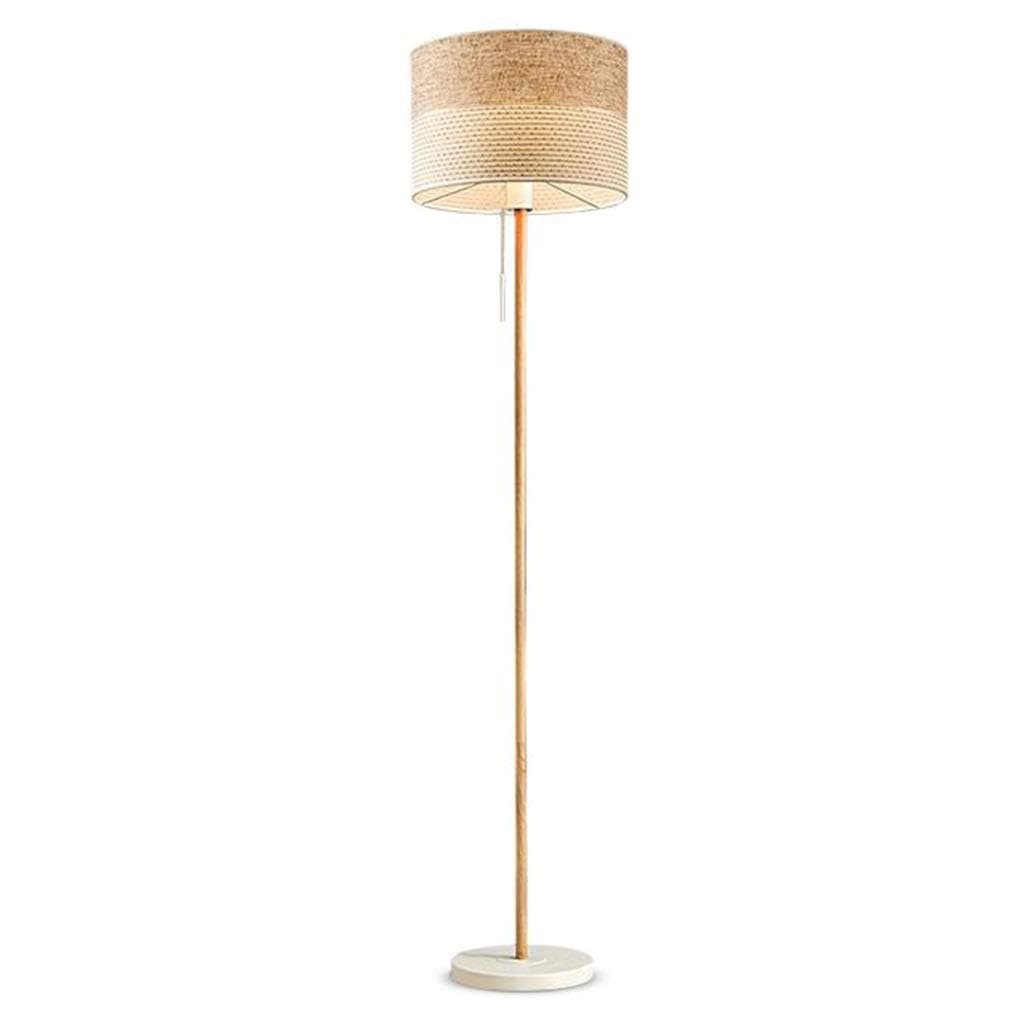 Floor Lamp WHQ Modern Living Room Bedroom Bedside Study Stereo Reading Lamp Wood Grain Lamp Body + Mica Color Lampshade QD (Size : 35 * 150cm)
