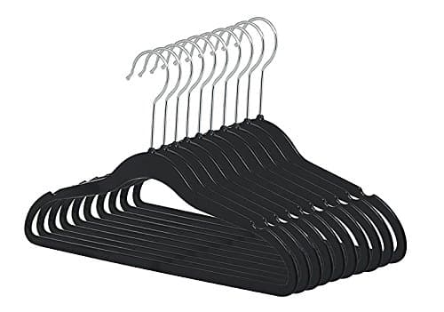 Only Hangers® Plastic Spacemaker Petite Size Suit Hangers, Black, Set of 20