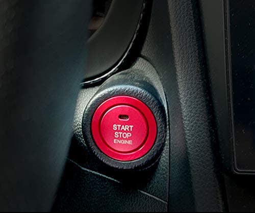Sunyat Red Engine Push Start Stop Ignition Button Cover Decal Overlap Sticker and Ring