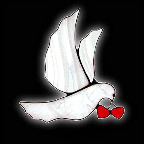 Love Dove Suncatcher with 2 Hearts