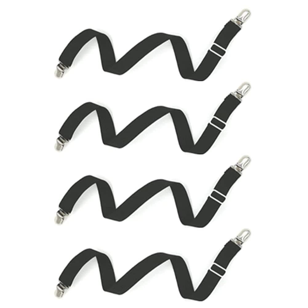 Bed Sheet Clip,Sofa Slipcover Holder,Hold the Sheets Tightly,20" to 78",4 Pieces(Black)