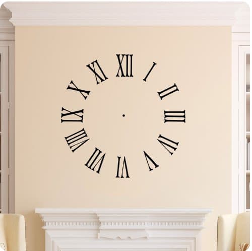 Clock Face Wall Decal Roman Numerals Time Wall Decal Sticker Art Home Décor
