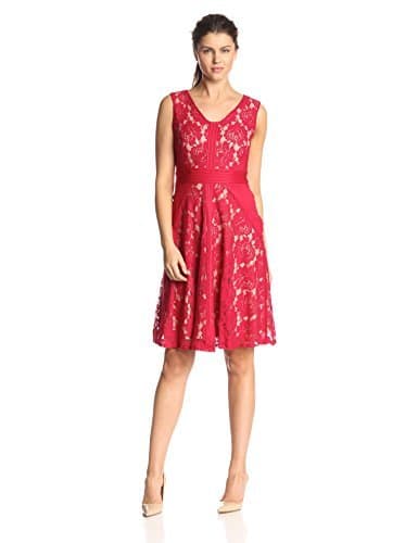 Julian Taylor Women's Sleeveless V-Neck Lace Dress