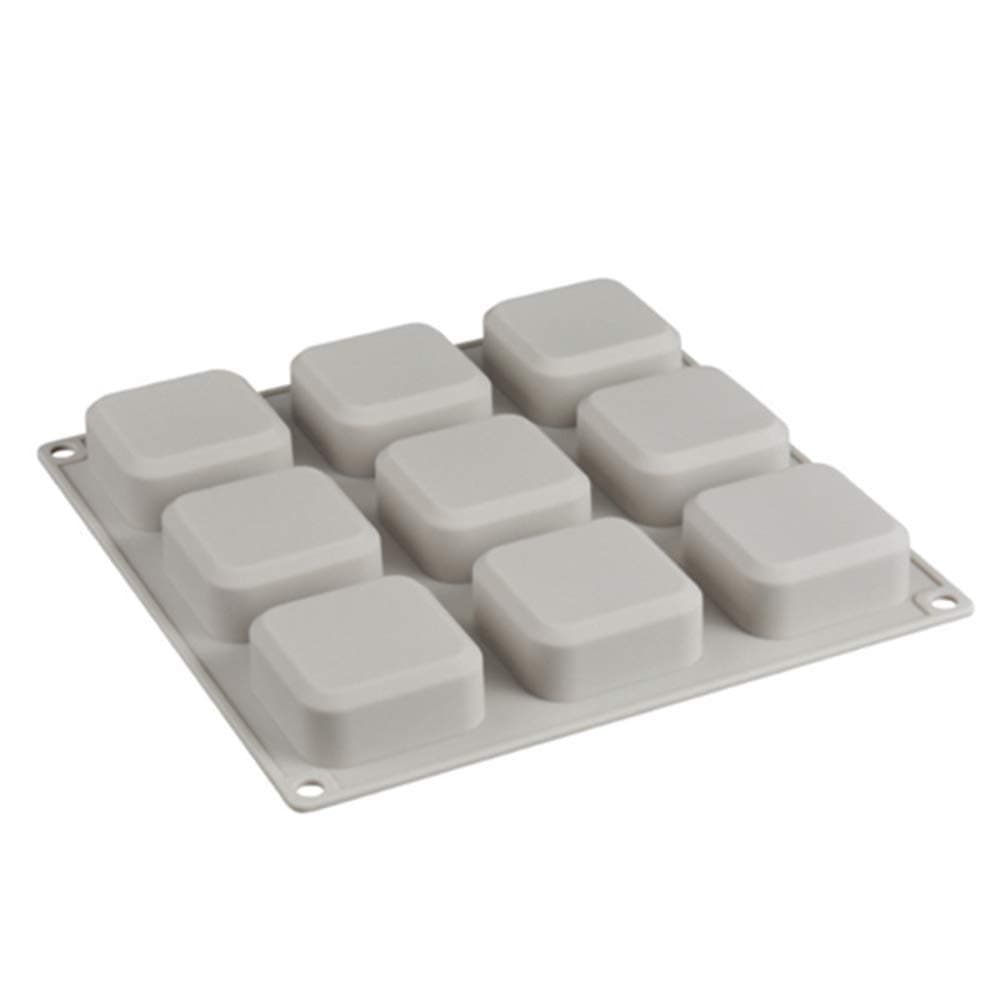 EchoDone 9 Cavities Square Soap Mold DIY Handmade Silicone Mold for Soap Making Candle Cake Baking Lotion Bar Molds