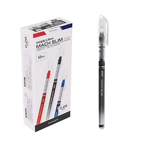 Morning Glory Mach Slim Ball Pen 0.28 mm Fine Point Tip (12 pcs) (Black)