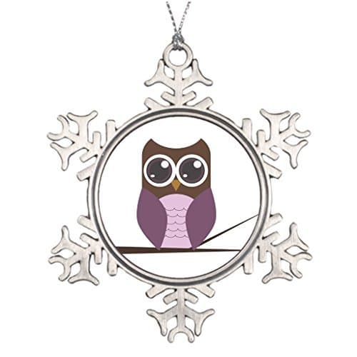 YourGift Purple Owl Personalized Family Christmas Snowflake Ornaments House Decorating Kitchen
