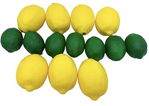 Dasksha Lifelike Artificial Lemons and Limes - 14PCS - Large Lemons and Small Limes - 7 Fake Limes and 7 Fake Lemons - Realistic Fake Fruits for Decoration