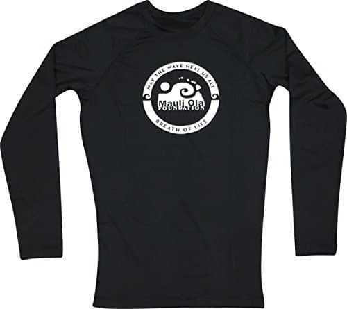 Mauli Ola Foundation Adult Long Sleeve Black / White X-Large Rash Guard