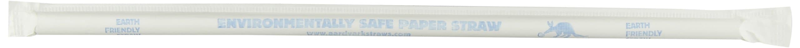 Aardvark 61500217 Wrapped Paper Giant Drinking Straw, 9/32" Diameter x 10-1/2" Length, White (8 Boxes of 300)