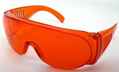 Protective Safety Eyewear Goggle Glasses for Curing Whitening Light Lamp Anti-fog & Anti-UV (Red 1pc)