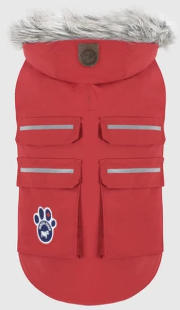 Canada PoochEverest Explorer Fleece Lined Insulated Dog Coat (Red, 20)