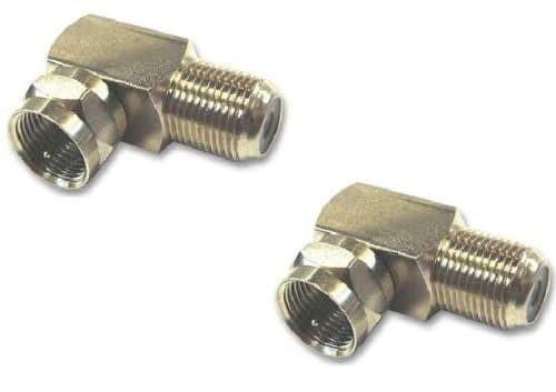 2 X 90 Degree F Plug Right Angle Satellite Sky Virgin Connectors Adaptors