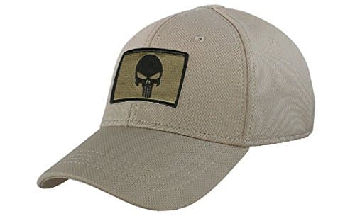 Condor Fitted Tactical Cap Bundle (Punisher/DTOM Patches) - Tan S/M