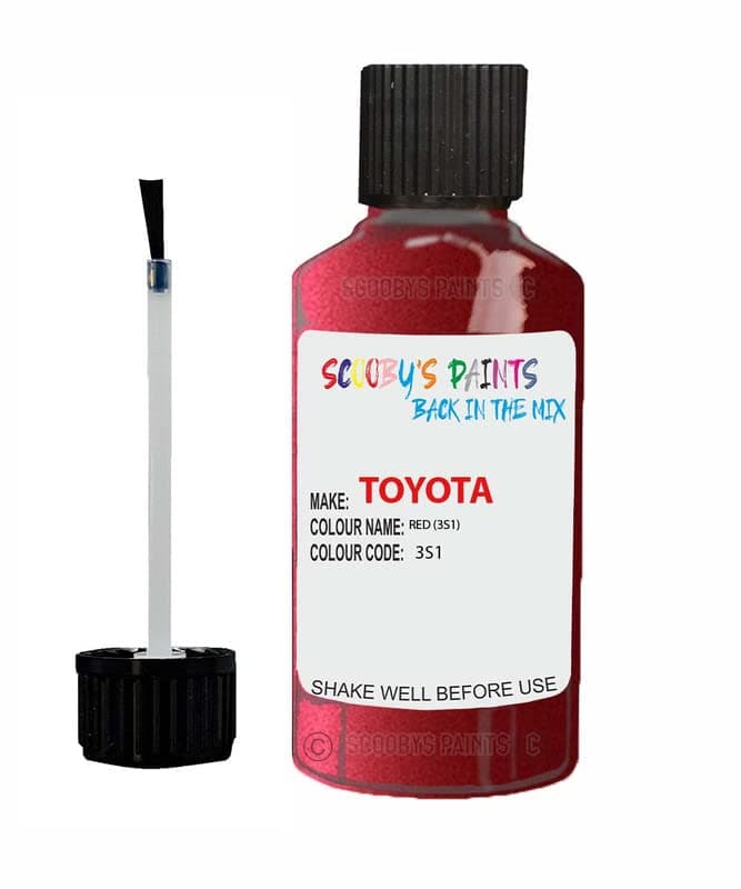 Touch Up Paint For Toyota Yaris Red 3S1 2011-2019 30Ml Bottle Brush Scratch Stone Chip Repair Pen