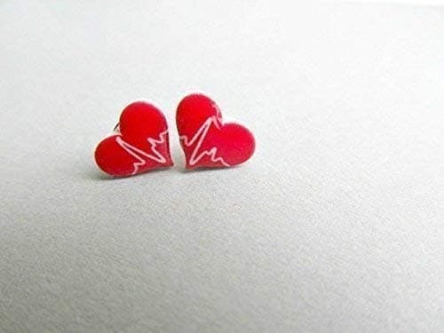 Heartbeat Stud Earrings, gifts for nurses, doctors, medical, scrubs accessories, gifts for nurses