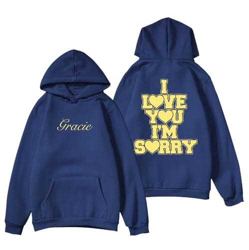 RYSXJLXGracie Abrams I Love You I'm Sorry 2024 Hoodie Unisex Retro Fashion Classic Long Sleeve Sweatshirt