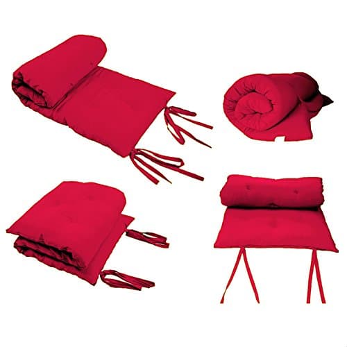 Full Size Red Guest Bed Rolling Mattresses Comfort Floor Mat Pad - 3 Inch