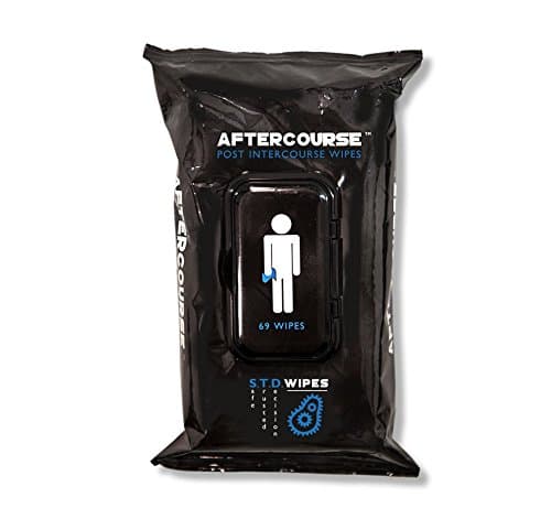 Aftercourse All Natural Chemical-Free Alcohol-Free Intimate Cleansing Wipes Before Or After Sex Infused With Essential Oils Flushable Fresh Light Scent-69 Wipes