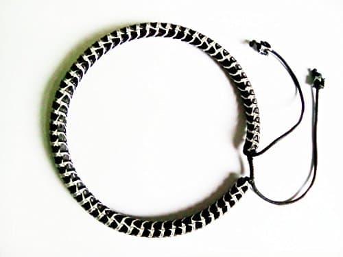 Men Women Natural Snake Spine Bone Tribal Black & White Handmade Necklace