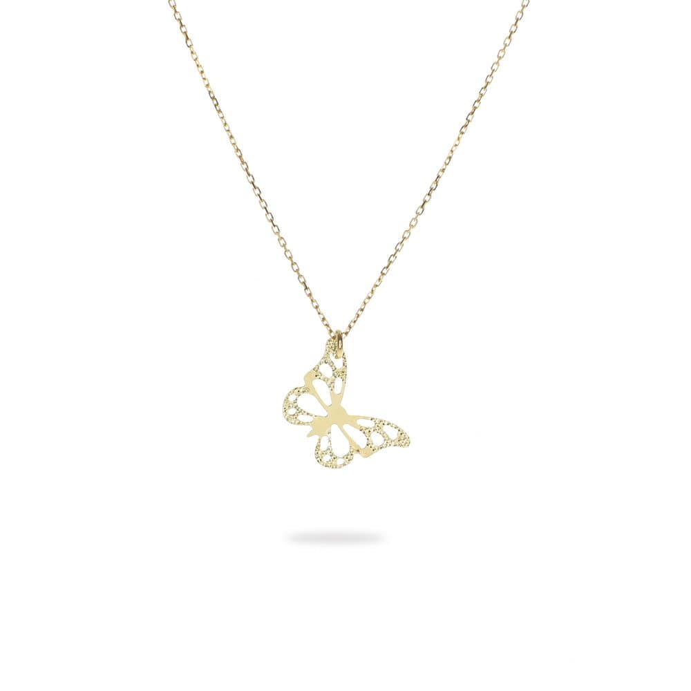 Necklace butterfly (Papillon) Vintage Collection Yellow Gold, Cm. 45 (Adjustable) 'tit. 9 K – 375/1000
