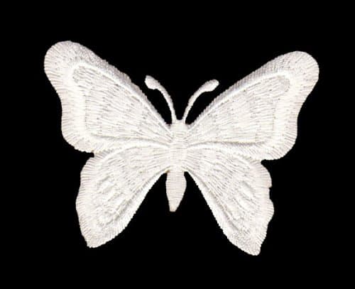 White Butterfly Sew-on Iron-on Patches for Kids Children Baby Clothing Embroidered Applique