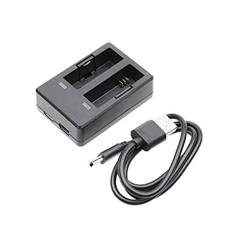 Meijunter Portable Travel Dual Battery Charger Dock + USB Cable for SJCAM SJ6 Legend Camera