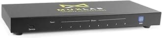 MUXLAB1x8 HDMI Splitter 1 in 8 Out | Supports 4K@60HZ (4:4:4), HDR, HDMI 2.0, HDCP 2.2, Deep color, EDID management and LED Diagnostic (one Source up to eight Displays, for Duplicate Monitor Screens)