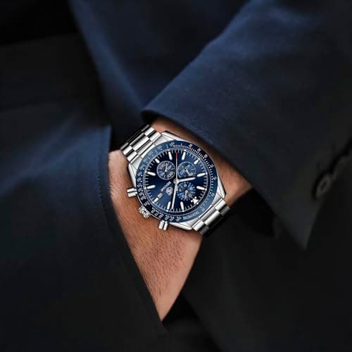 BY BENYAR Watches for Men Analog Quartz Chronograph 30M Waterproof Luminous Big Face Mens Watches Business Work Sport Casual Fashion Designer Dress Men's Wrist Watches Elegant Gift for Men