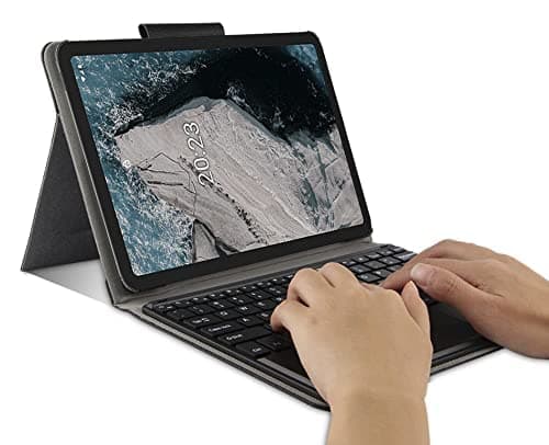 HOM Detachable Wireless Bluetooth Keyboard with Trackpad/Touchpad Tablet Cover Case for Nokia Tab T20 10.36" 2021