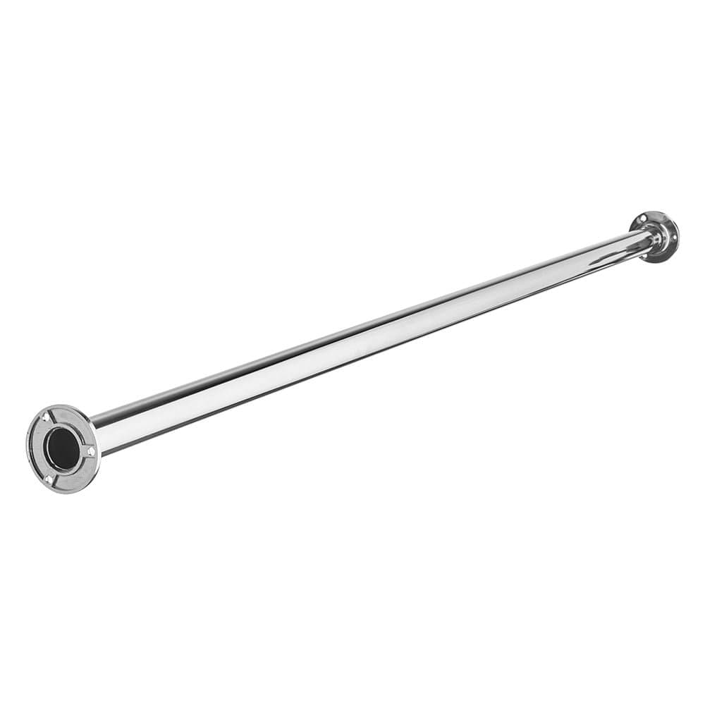 Shopfitting Warehouse Wardrobe/Alcove Chrome Tube Wall Hanging Clothes Rail - 1 m wide Tube and Wall Sockets