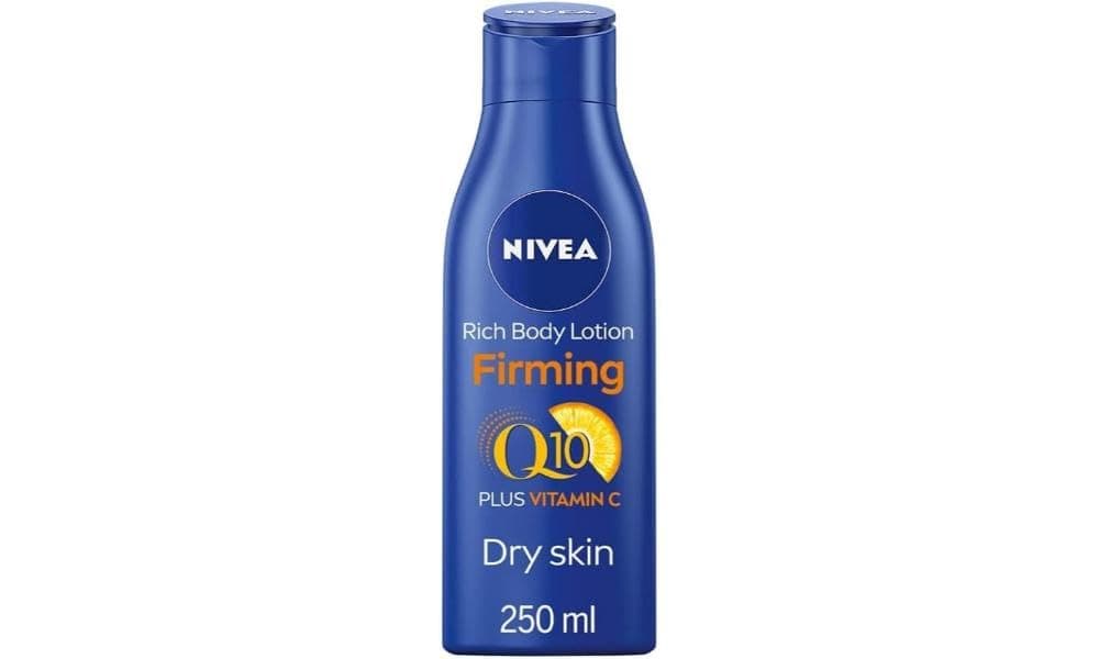 Q10 Firming Rich Body Lotion with Vitamin C (250ml), Firming Body Cream with Q10 and Vitamin C, NIVEA Moisturiser for Firmer Skin,